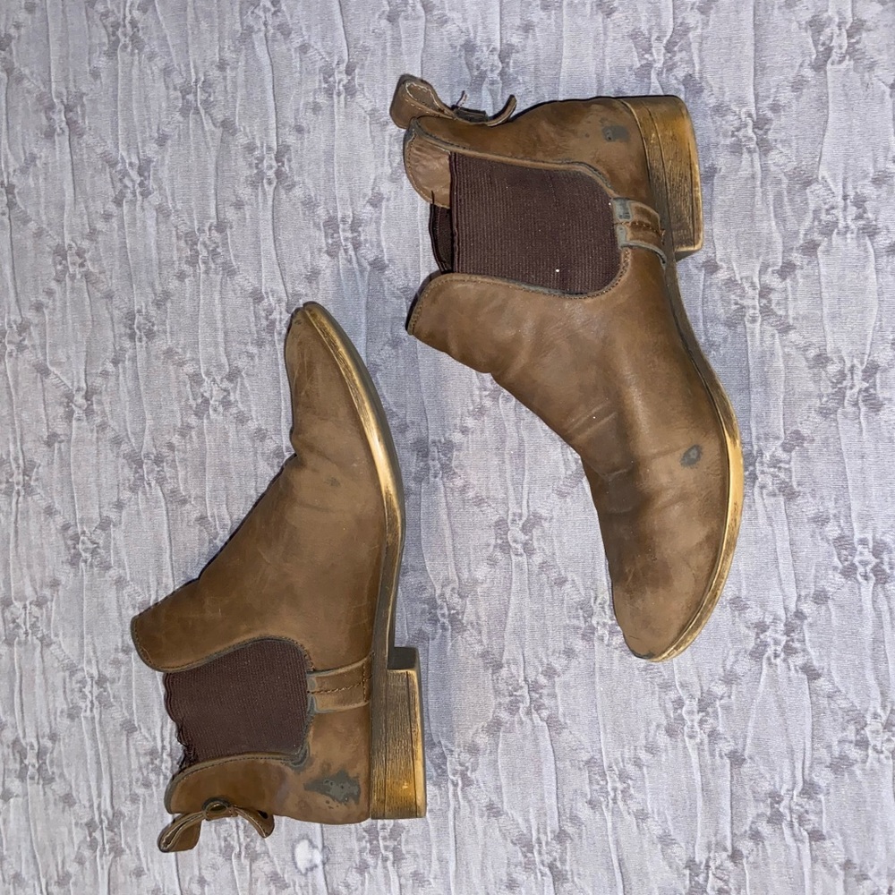 Distressed ankle booties